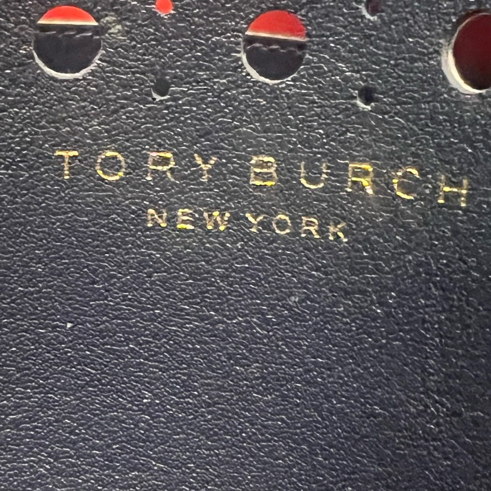 Tory Burch Dark Blue Leather Bucket Bag New Without Tags - Picture 5 of 7